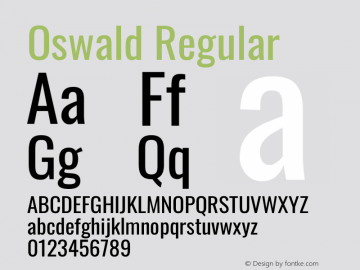 Oswald Regular Version 4.102图片样张