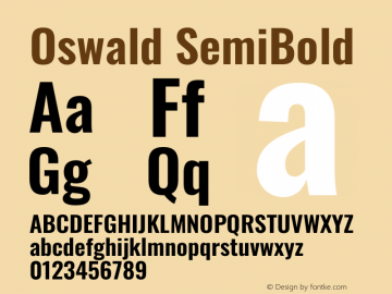 Oswald SemiBold Version 4.102图片样张