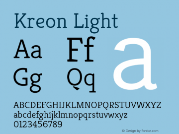 Kreon Light Version 2.002; ttfautohint (v1.8.3)图片样张