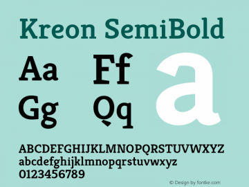 Kreon SemiBold Version 2.002图片样张