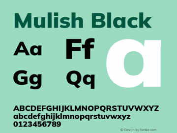 Mulish Black Version 3.603; ttfautohint (v1.8.3)图片样张