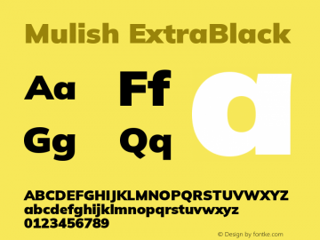 Mulish ExtraBlack Version 3.603; ttfautohint (v1.8.3)图片样张