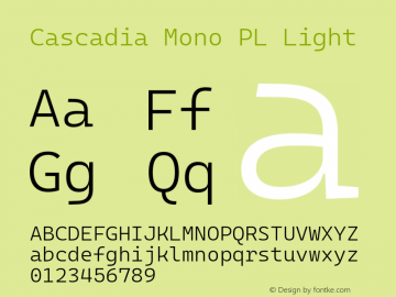Cascadia Mono PL Light Version 2108.026图片样张