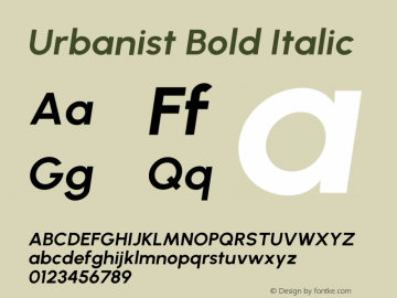 Urbanist Bold Italic Version 1.300图片样张