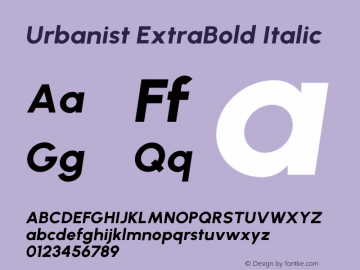 Urbanist ExtraBold Italic Version 1.300图片样张