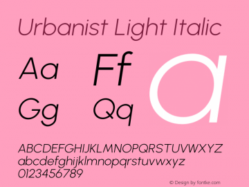 Urbanist Light Italic Version 1.300图片样张