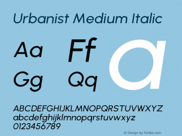 Urbanist Medium Italic Version 1.300图片样张