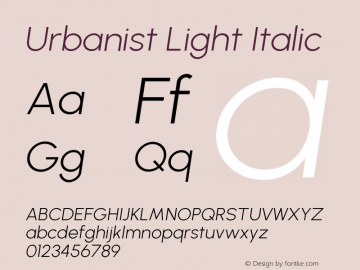 Urbanist Light Italic Version 1.300; ttfautohint (v1.8.3)图片样张