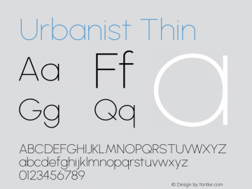 Urbanist Thin Version 1.300; ttfautohint (v1.8.3)图片样张