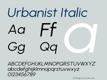 Urbanist Italic Version 1.300; ttfautohint (v1.8.3)图片样张