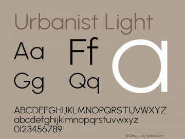 Urbanist Light Version 1.300; ttfautohint (v1.8.3)图片样张