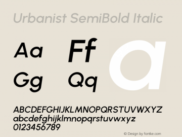 Urbanist SemiBold Italic Version 1.300; ttfautohint (v1.8.3)图片样张