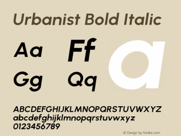 Urbanist Bold Italic Version 1.300; ttfautohint (v1.8.3)图片样张