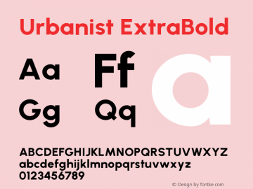 Urbanist ExtraBold Version 1.300; ttfautohint (v1.8.3)图片样张