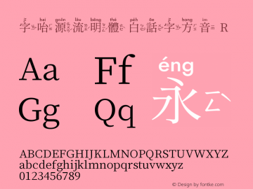 字咍源流明體 白話字方音 R 图片样张