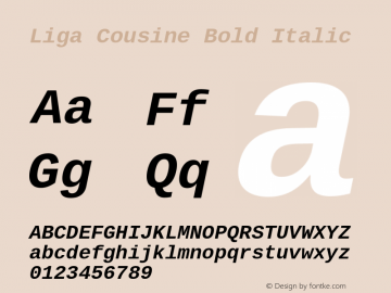 Liga Cousine BoldItalic Version 1.20图片样张