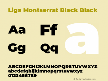 Liga Montserrat Black Black Version 7.222;hotconv 1.0.109;makeotfexe 2.5.65596图片样张