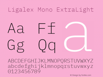 Ligalex Mono ExtraLight Version 2.000图片样张