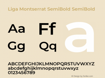 Liga Montserrat SemiBold SemiBold Version 7.222图片样张