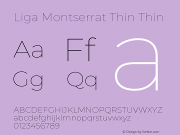 Liga Montserrat Thin Thin Version 7.222图片样张