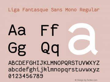 Liga Fantasque Sans Mono Regular Version 1.8.0图片样张