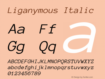 Liganymous Italic Version 1.002图片样张