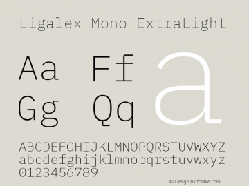 Ligalex Mono ExtraLight Version 2.000图片样张