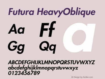 Futura HeavyOblique Version 001.002图片样张
