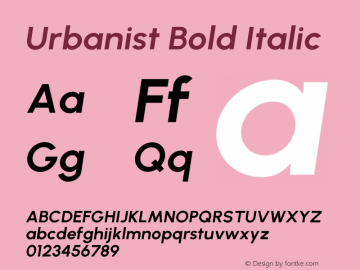 Urbanist Bold Italic Version 1.302图片样张
