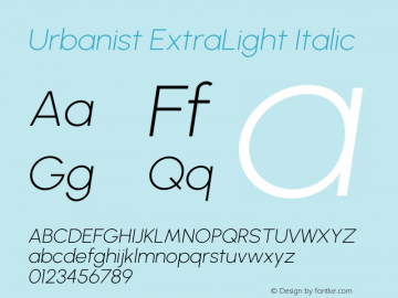 Urbanist ExtraLight Italic Version 1.302图片样张