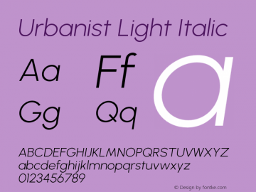 Urbanist Light Italic Version 1.302图片样张