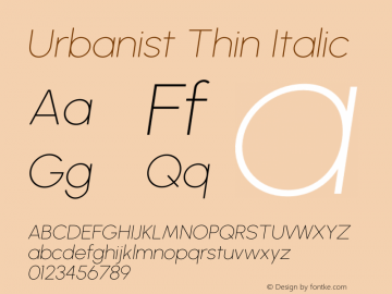 Urbanist Thin Italic Version 1.302图片样张