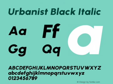 Urbanist Black Italic Version 1.302; ttfautohint (v1.8.3)图片样张