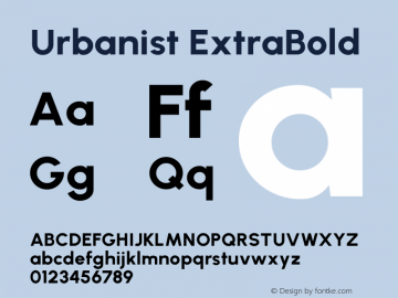 Urbanist ExtraBold Version 1.302; ttfautohint (v1.8.3)图片样张