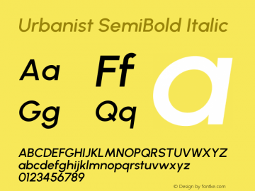 Urbanist SemiBold Italic Version 1.302; ttfautohint (v1.8.3)图片样张