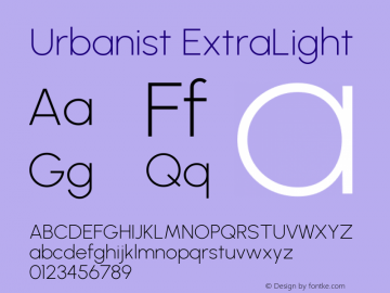 Urbanist ExtraLight Version 1.302; ttfautohint (v1.8.3)图片样张