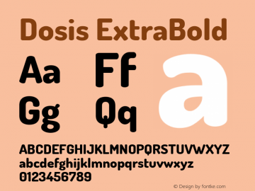 Dosis ExtraBold Version 3.002; ttfautohint (v1.8.3)图片样张