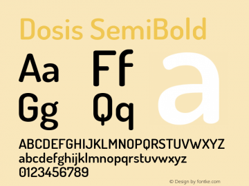 Dosis SemiBold Version 3.002; ttfautohint (v1.8.3)图片样张