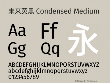 未来荧黑 Condensed Medium 图片样张