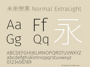 未來熒黑 Normal ExtraLight 图片样张