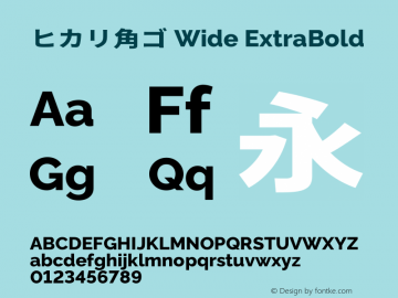 ヒカリ角ゴ Wide ExtraBold 图片样张