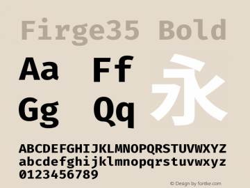 Firge35 Bold Version 0.2.0 ; ttfautohint (v1.8.3) -l 6 -r 45 -G 200 -x 14 -D latn -f none -a qsq -W -X 