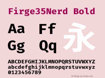Firge35Nerd Bold Version 0.2.0 ; ttfautohint (v1.8.3) -l 6 -r 45 -G 200 -x 14 -D latn -f none -a qsq -W -X 