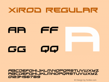 Xirod Regular Version 1.001 2004图片样张