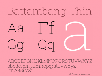Battambang Thin Version 8.000; ttfautohint (v1.8.3)图片样张