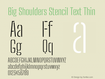 Big Shoulders Stencil Text Thin Version 2.001图片样张