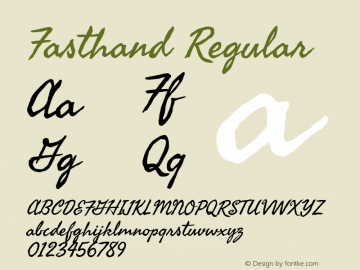 Fasthand Regular Version 8.000; ttfautohint (v1.8.3)图片样张