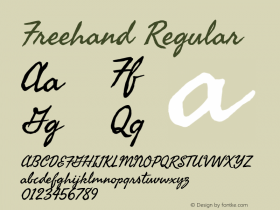 Freehand Regular Version 8.000; ttfautohint (v1.8.3)图片样张