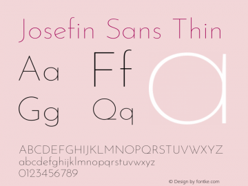 Josefin Sans Thin Version 2.001图片样张