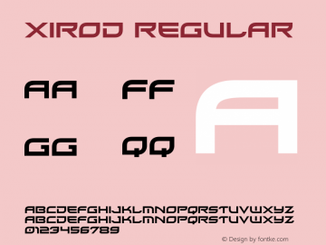 Xirod Regular Version 3.000图片样张